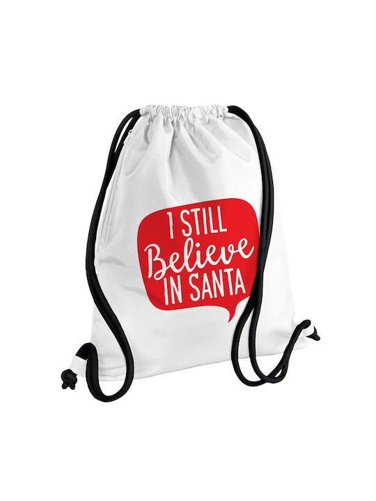 Koupakoupa Ι Still Believe In Santa Τσάντα Πλάτης για Γυμναστήριο Λευκή