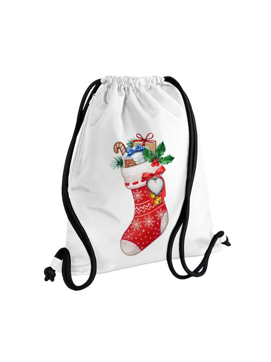 Koupakoupa Xmas Boot White Gym Backpack