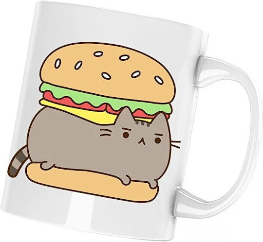 Burger Ceramic Mug White 330ml (Personalized)