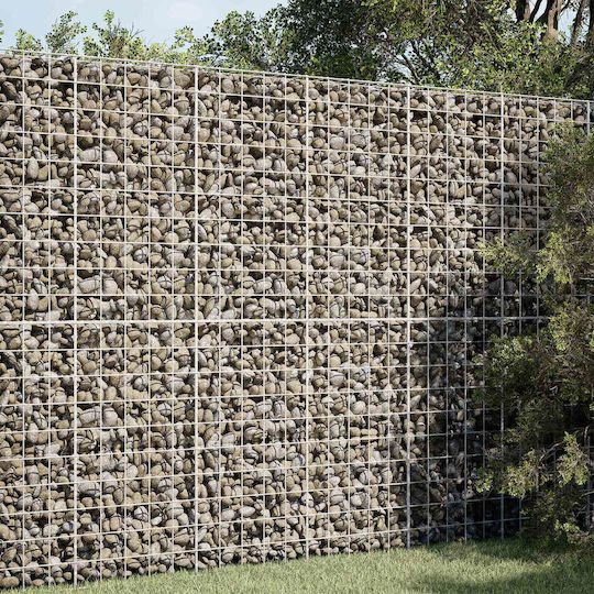 vidaXL Steel Gabion Basket for Garden Fence 10x10 cm Silver