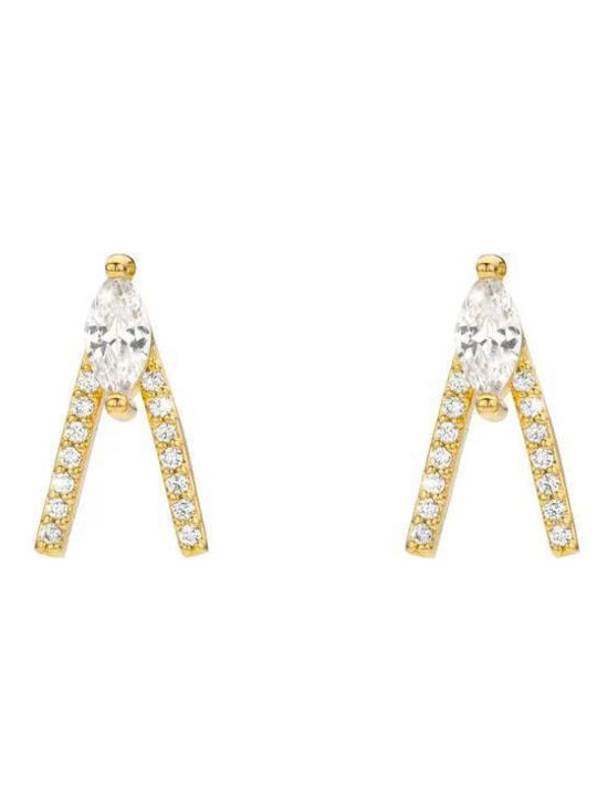 Mya Bay Bird Earrings Gold Hoops Bo-367 Mya Bay Bird Earrings Gold Hoops Bo-367