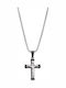 Senza Men's Steel Cross with Crucifix Without Chain