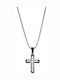 Senza Men's Steel Cross with Crucifix Without Chain