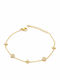 Charmy Women's Chain Bracelet with Flower Design in Gold-Plated Steel with Zircon