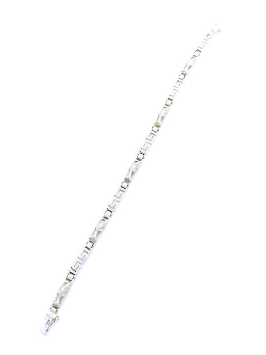PS Silver Дамска гривна с дизайн Меандър от сребро 17.8 cm