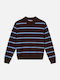 Women's Long Sleeve Striped Sweater Brown Blue