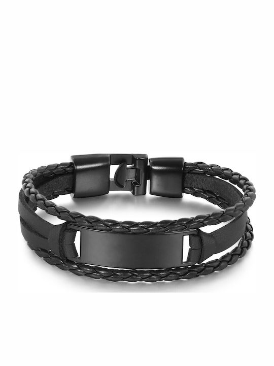 Kalliopi Silver Brățară Bărbătească Tip Identitate din Oțel Inoxidabil 23 cm
