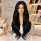 Animis Beauty Перука със Синтетична Коса в Черен Цвят 76 см