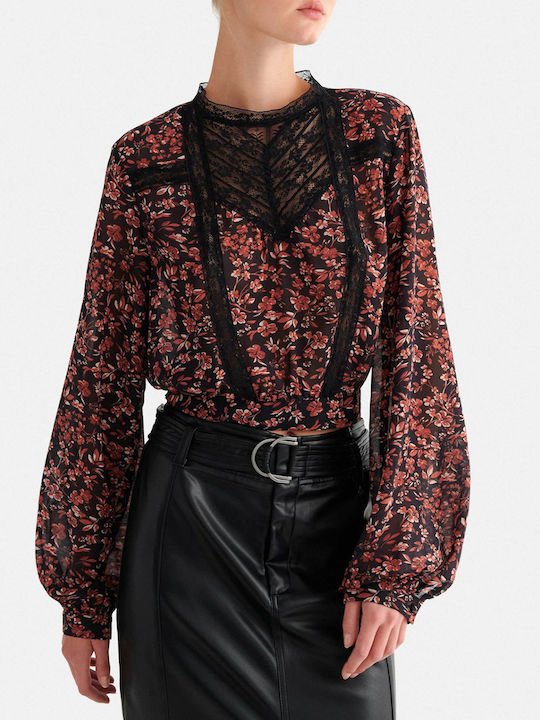 attrattivo Women's Long Sleeve Floral Blouse Multi