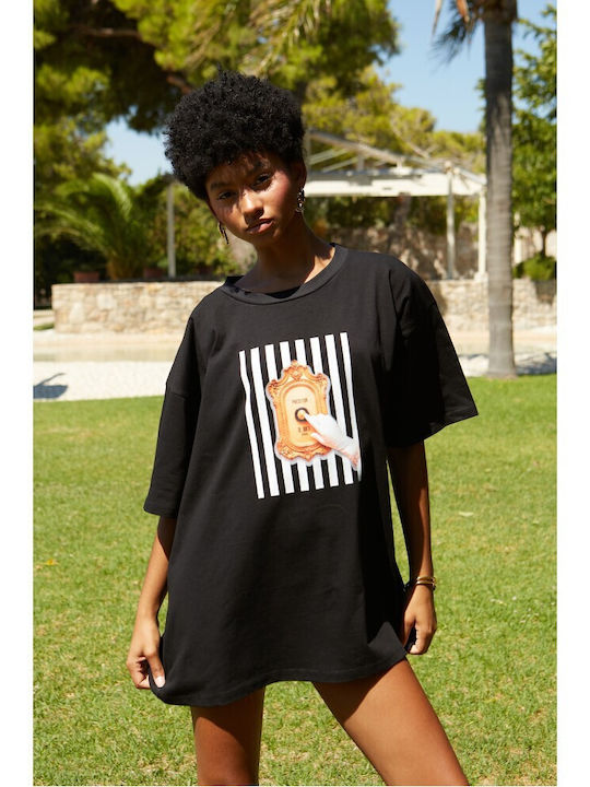 Дамска Oversized Тениска Черна