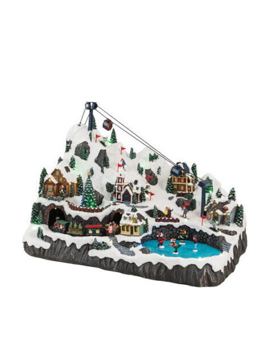 Lianos Christmas Illuminated Decorative Village with Music and Motion 55x42x38cm