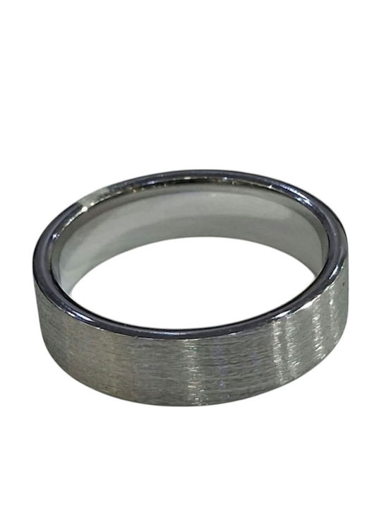 Kalliopi Silver Ανδρικό Δαχτυλίδι Βέρα από Ατσάλι