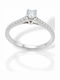 Mentzos Single Stone Ring in 18K White Gold with Diamond