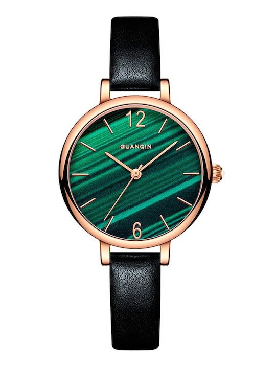 Women's Watch 43mm Battery-Powered with Black Silicone Strap