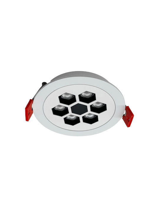 Aca Round Metal Recessed Spot with Built-in LED and Natural White Light White