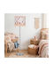 Oxygen Pink Feather Floor Lamp with E27 Lamp Holder Pink