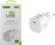 Lime Зарядно устройство без кабел GaN с USB-C порт 120 W Power Delivery / Quick Charge 2.0 / Quick Charge 3.0 бяло (LCC120W)