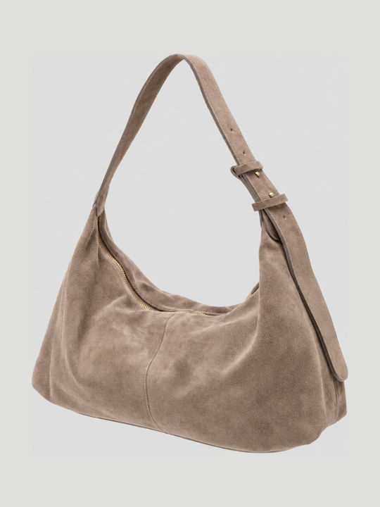 Women's Hobo Bag Suede Beige