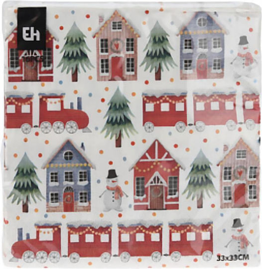 Next Set Weihnachtsservietten Züge 33 x 33 cm 16 Stück