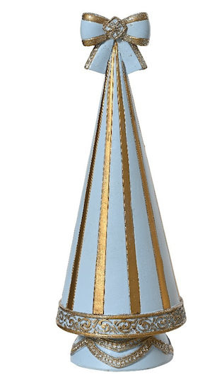 Beleuchteter Weihnachtlicher Kunststoff-Dekobaum 19 cm Hellblau