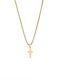 Senza Men’s Cross in Gold-Plated Steel Without Chain