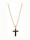 Senza Men's Cross in Gold-Plated Steel Without Chain