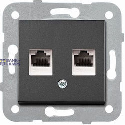 Novella-trenda Black Two Gang Data Socket 2xcat6