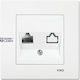Karre White One Gang Data Socket Cat6