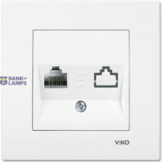 Karre White One Gang Data Socket Cat6