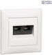 Rj45 Socket Category 5e Utp 2 Outputs Ivory