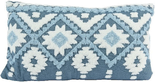 Pernă de Crăciun cu Model Geometric Albastru 50x30 cm Kaemingk Km-615668-1