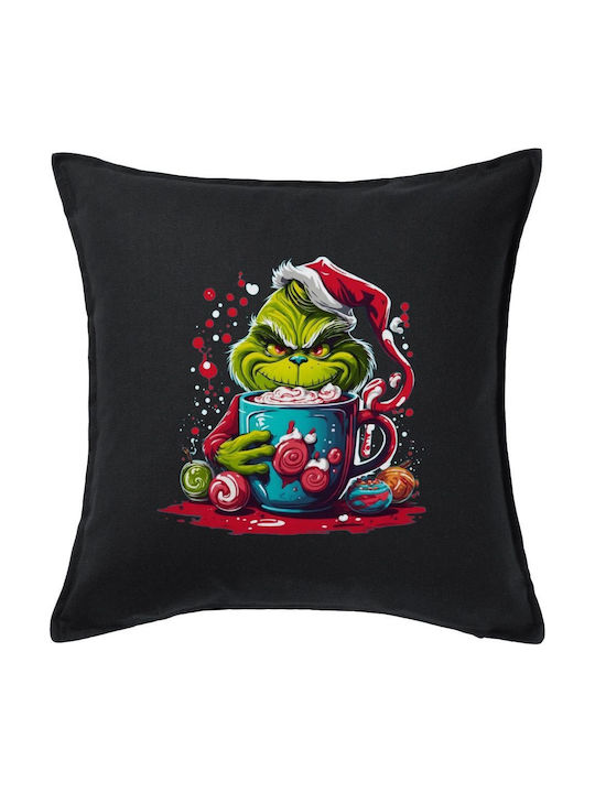 Giggling Grinchy Galore Black Sofa Pillow 100% ...
