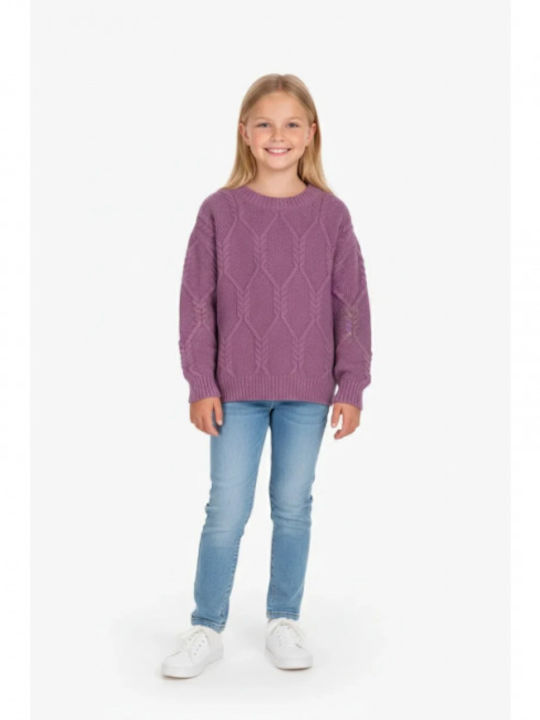 Joyce Kinderpullover Langarm Dunkellila