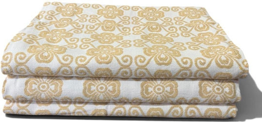 To megalo pazari Chenille Throw Set 3 Pcs Beige