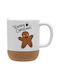 Koupakoupa Mr Gingerbread Weihnachtlicher Keramikbecher, Weiß, 9 cm, 330 ml