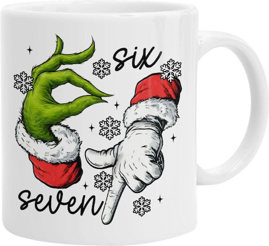 Koupakoupa Weihnachtlicher Keramikbecher Weiß 330 ml