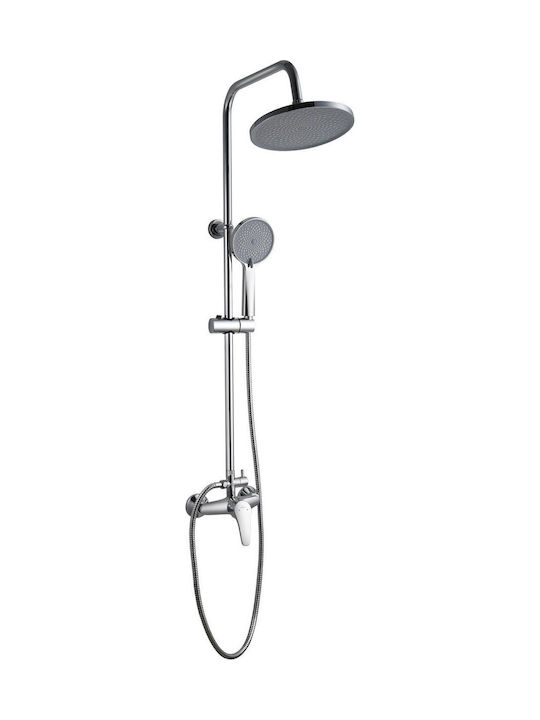 Invena Duschsäule mit Wannenbatterie Grau
