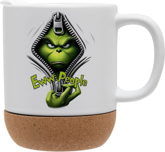 Koupakoupa Grinch Weihnachtlicher Keramikbecher Weiß 9 cm 330 ml (mit Personalisierung)