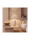 Zambelis Lights Ceramic Table Lamp for E27 Socket with Beige Shade and White Base