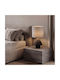 Zambelis Lights Ceramic Table Lamp for E27 Socket with Grey Shade and Black Base