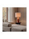 Zambelis Lights Ceramic Table Lamp for E27 Bulb with Beige Shade and Orange Base