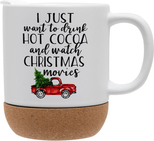Koupakoupa Weihnachtlicher Keramikbecher Weiß 9 cm 330 ml (mit Personalisierung)