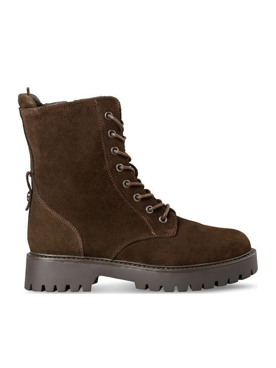 Envie Shoes Suede Γυναικεία Αρβυλάκια Καφέ