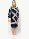 Hisla Midi Strickkleid Marineblau