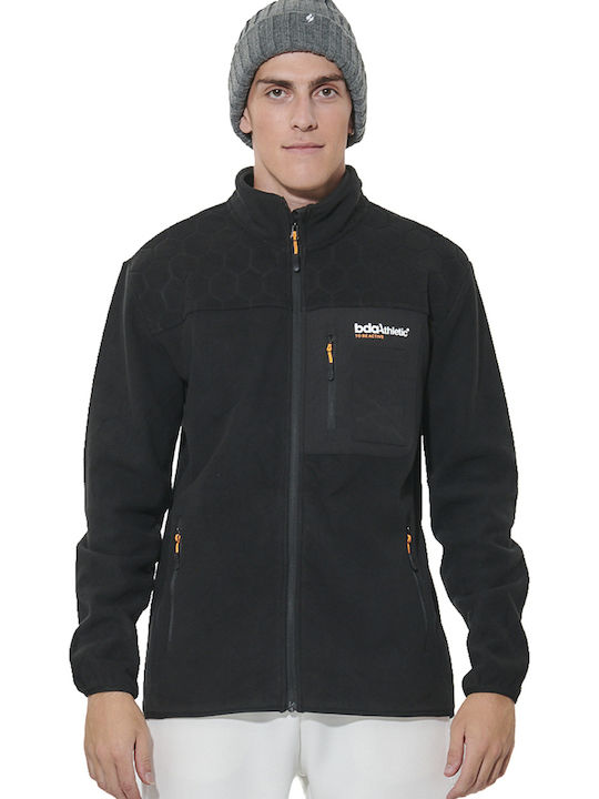 Body Action Ανδρική Ζακέτα Fleece Μαύρη