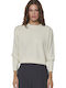 Cropped Damen-Sweatshirt in Ecru