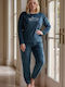Boyraz Winter Women's Petrol Blue Pyjama Set