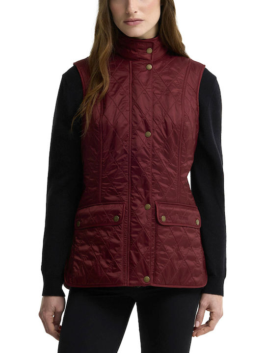 Barbour Long Women's Sleeveless Winter Jacket Burgundy