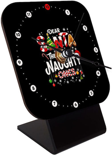 Koupakoupa Dear Santa They're The Naughty Tabletop Clock with Hands Wooden KP_10096_clock-desk-square