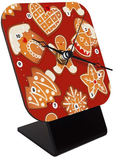 Koupakoupa Xmas Cookies Επιτραπέζιο Ρολόι με Δείκτες Ξύλινο KP_9310_clock-desk-square